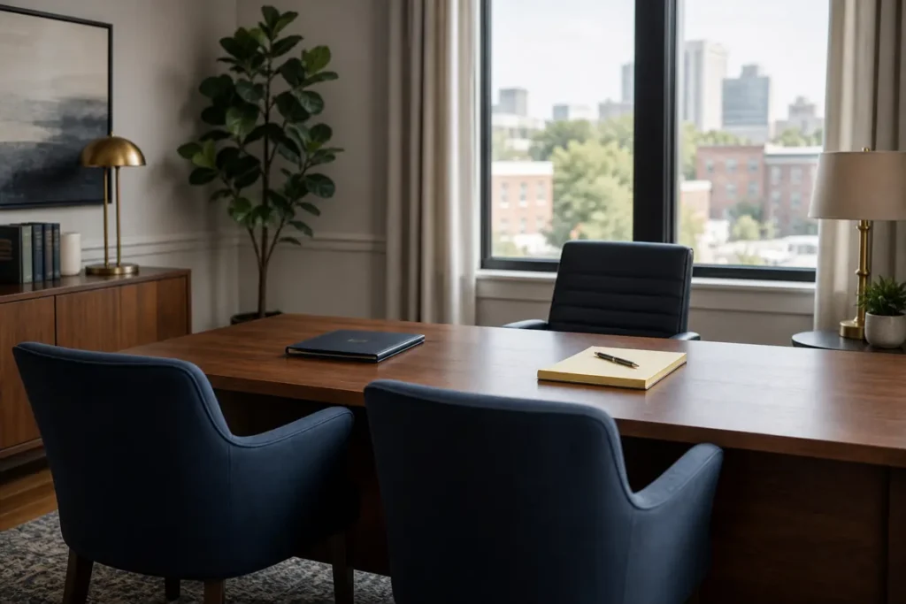 A welcoming law office consultation room
